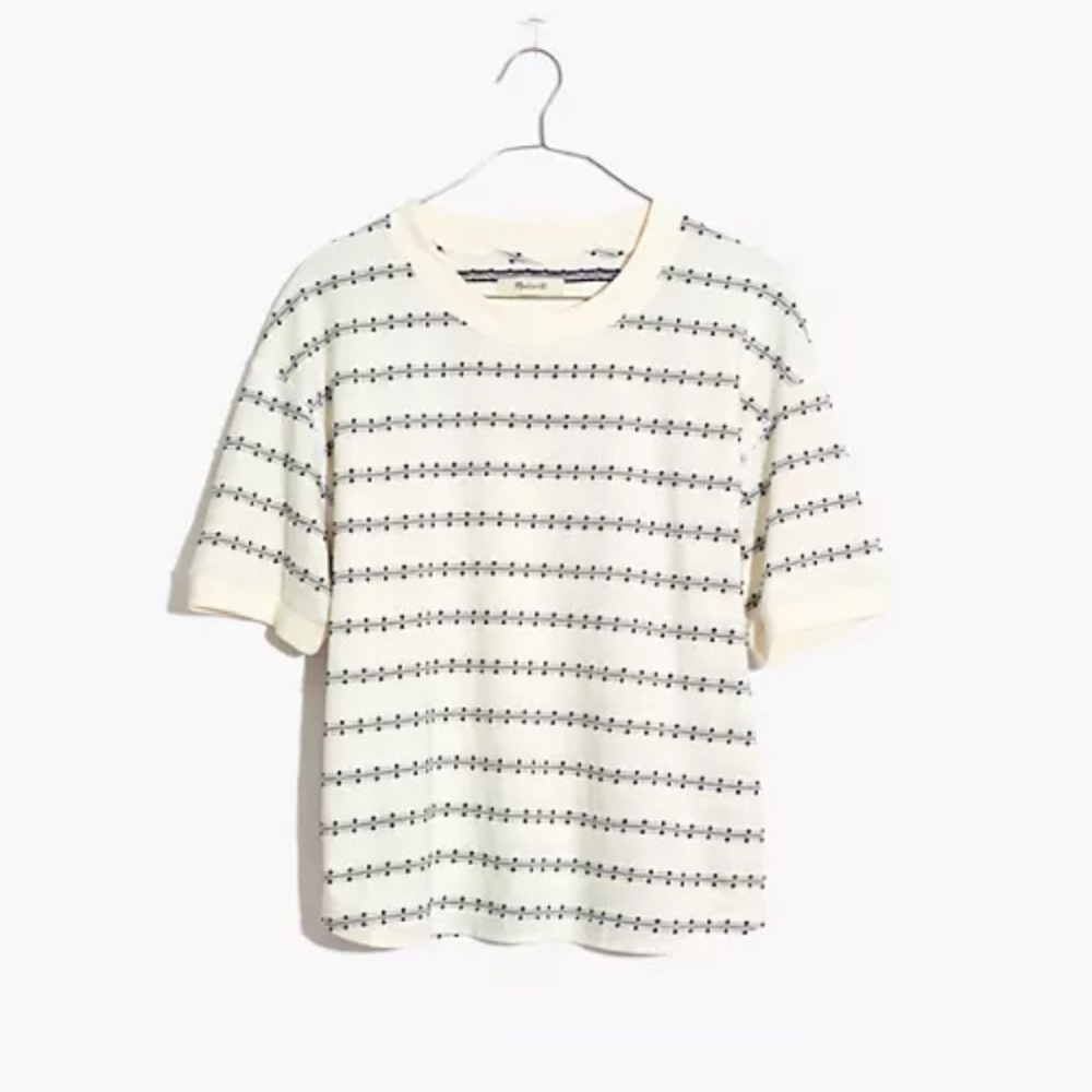 Madewell Everyday Crop Tee Jacquard Stripe